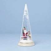 Glass Lit Santa With Lantern Scene